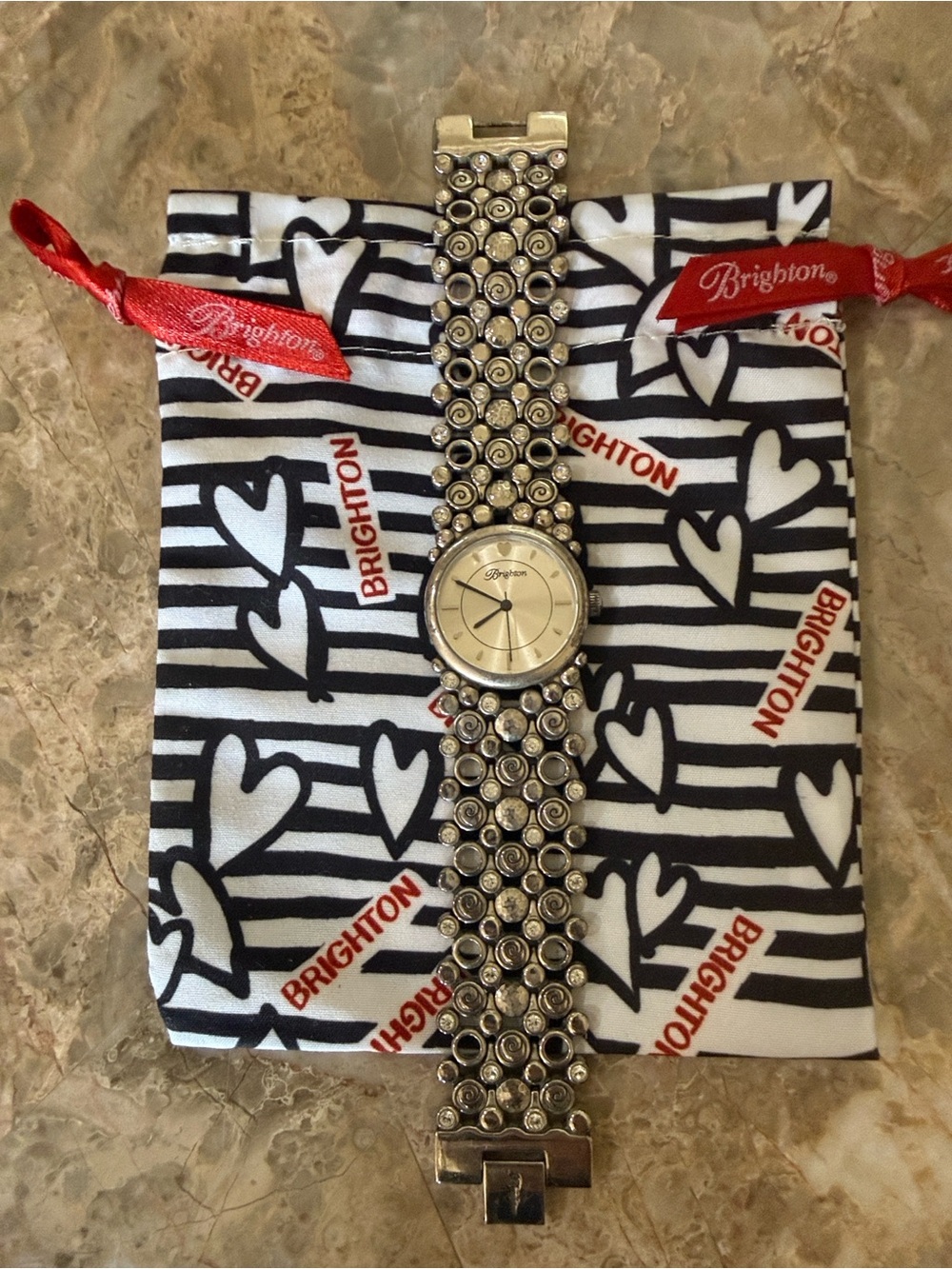 Brighton Joliet watch with crystals.  Needs a new battery.